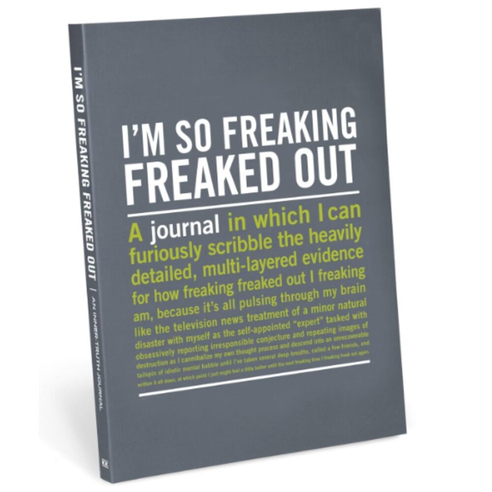 Knock Knock "I'm So Freaking Freaked Out" Gray & Lime Journal